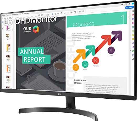 Photo 1 of LG QHD 32-Inch Computer Monitor 32QN600-B, IPS with HDR 10 Compatibility - Black
