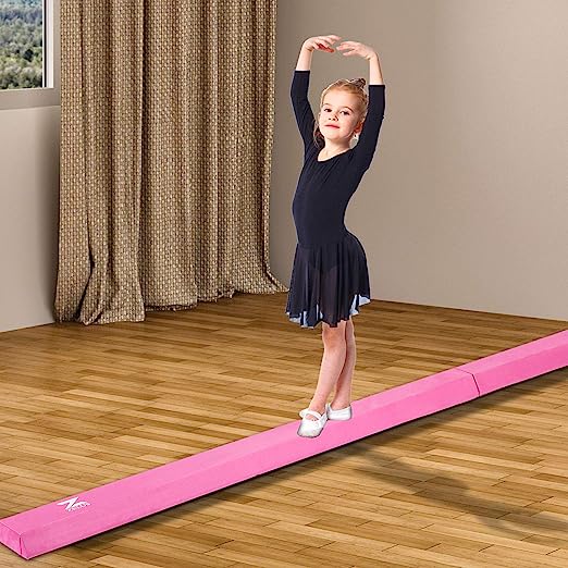 Photo 1 of [Like New] ZELUS 8' Folding Gymnastics Balance Beam, Floor Balance Beam w/Carry Handles 