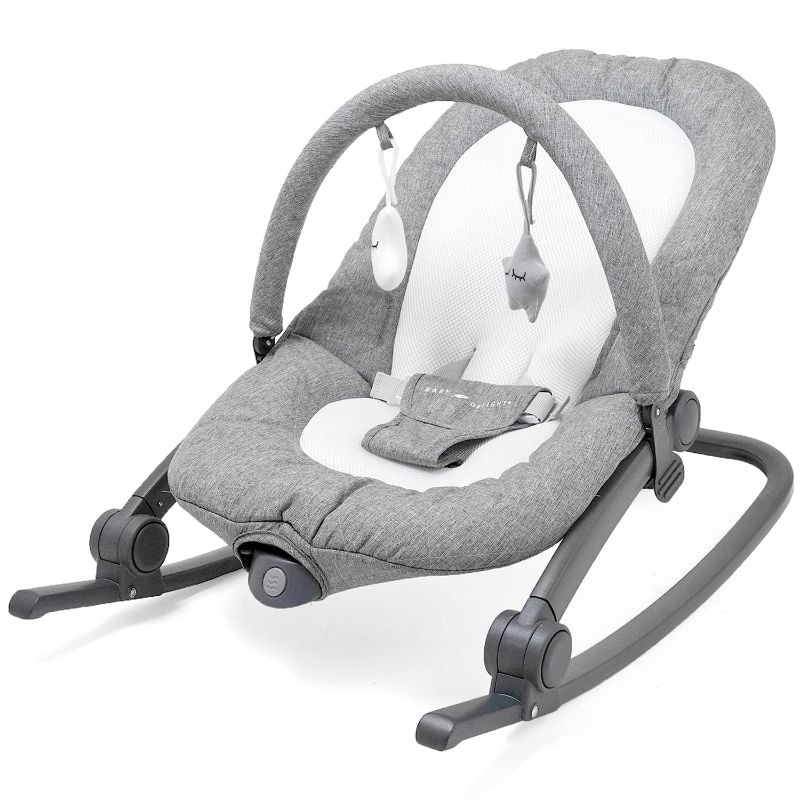 Photo 1 of Baby Delight Aura Deluxe | Portable Baby Bouncer for Infants | Quilted Charcoal Tweed
