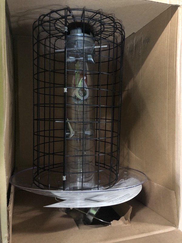 Photo 2 of [Like New] Droll Yankee 20" 6 Port Sun Flower Tube Domed Cage Feeder