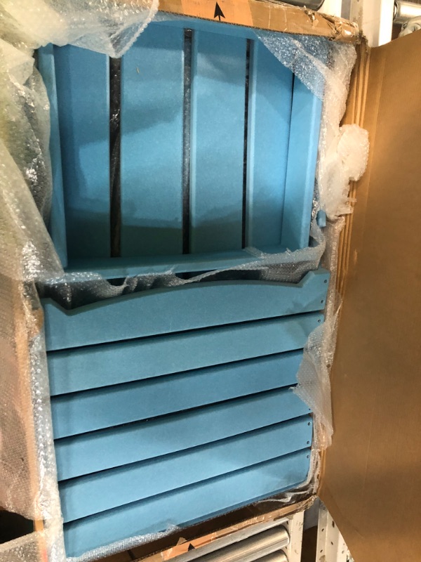 Photo 2 of *SEE NOTE* KINGYES Folding Adirondack Chair, HDPE All-Weather Folding Adirondack Chair, Light Blue 