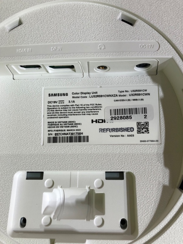 Photo 8 of **TESTED**  Samsung 32" Class 4K UHD Curved Monitor - LU32R591CWNXZA (Renewed)
