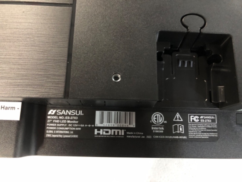 Photo 8 of SANSUI Monitor 27 inch FHD 1080p 75Hz USB Type-C Computer Monitor 
