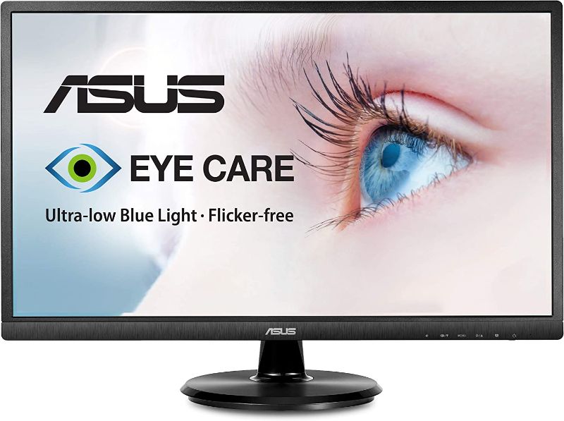 Photo 1 of ASUS 23.8” Full HD Computer Monitor, 1080p, HDMI, VGA, Eye Care, 178° Wide Viewing Angle - VA249HE, Black