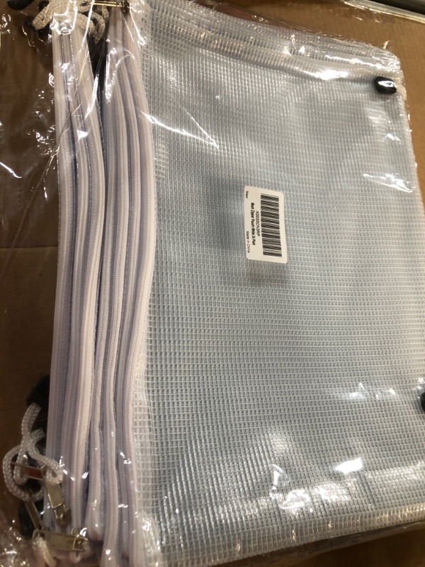 Photo 1 of 24pcs Mesh Zipper Pouch Document Bag, White?24 Pack ?
