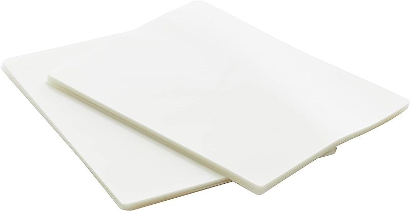 Photo 1 of Amazon Basics Clear Thermal Laminating Plastic Paper Laminator Sheets A4 Size - 8.25 x 11.75-Inch, 100-Pack