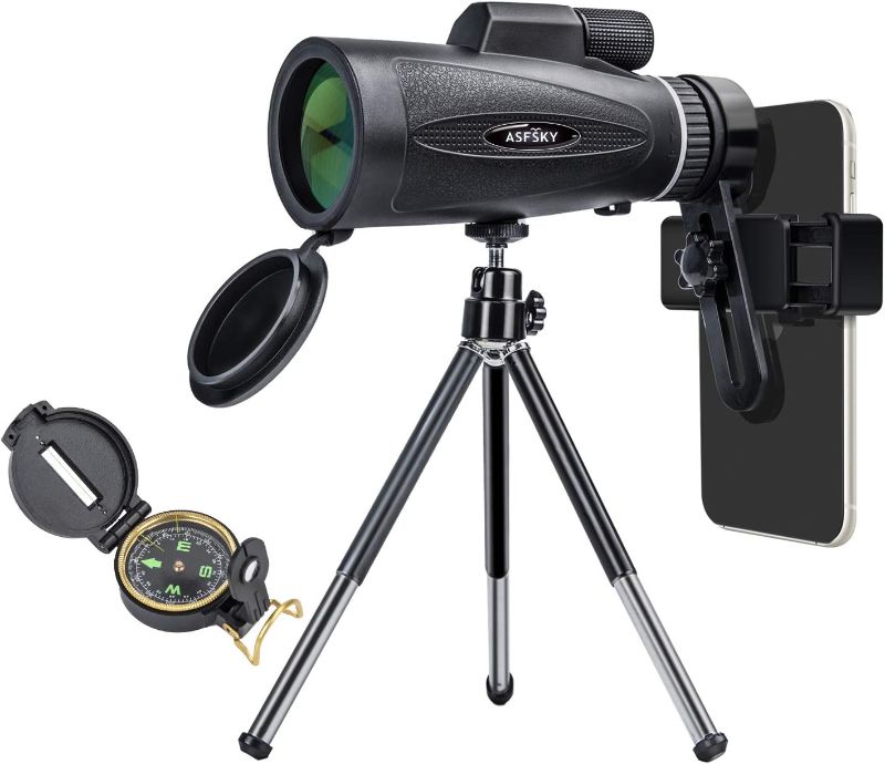 Photo 1 of Monocular Telescope for Smartphone with Tripod and Holder Attaching Phone to Shooting Pictures or Film Share with Family Friends of Wildlife and Distant Landscape
