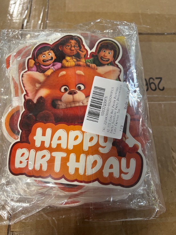 Photo 1 of 42pc Red panda birthday party décor 3pk