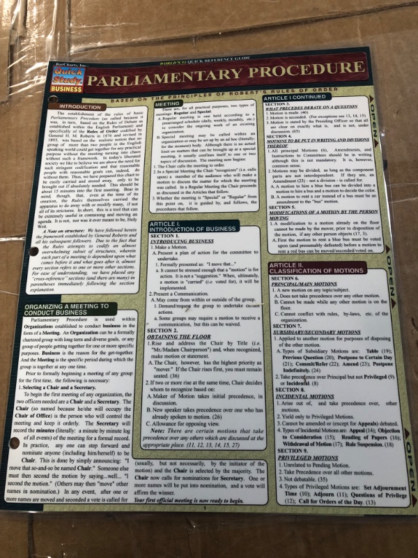 Photo 2 of BarCharts- Inc. Parliamentary Procedure