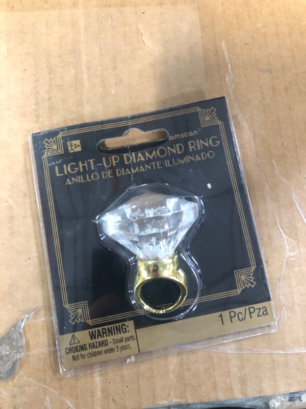 Photo 2 of Hollywood Mega Diamond Light Up Ring (6 Pack) (Children's Size)