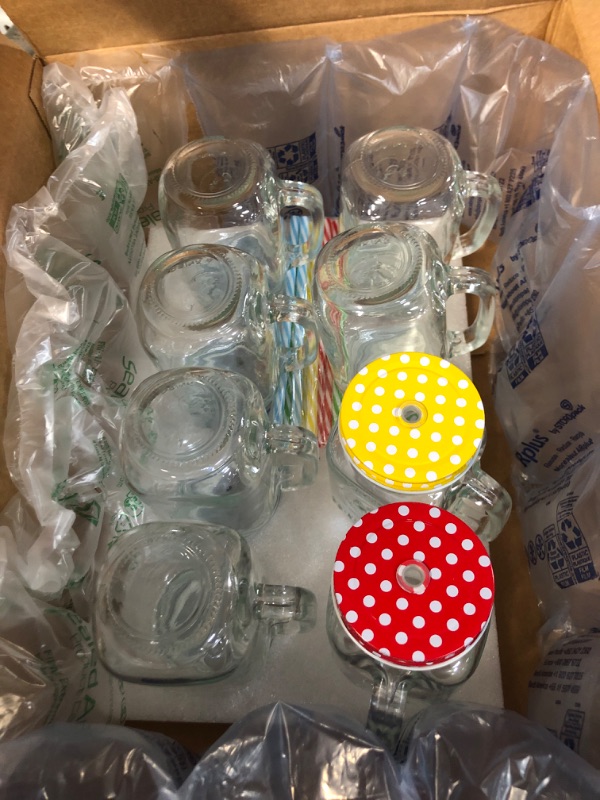 Photo 1 of 16OZ Mason Jar with Lid and Straw, Set of 8 