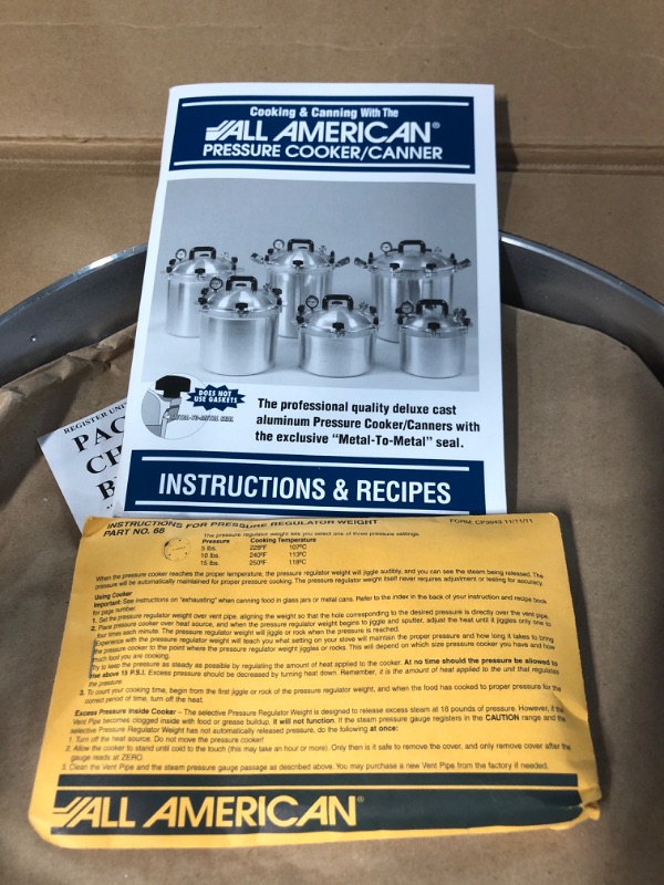 Photo 3 of All American 915 15.5 Quart Pressure Cooker Canner