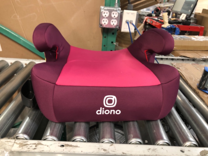 Photo 3 of Diono Solana 2 No Latch, XL Lightweight Backless Belt-Positioning Booster Car Seat, 8 Years 1 Booster Seat, Pink NEW! Vehicle Belt Connect Single Pink