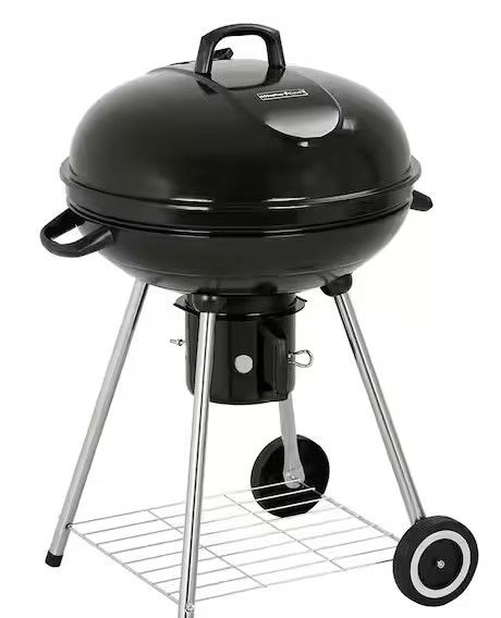 Photo 1 of 22 in. Charcoal Grill Round With Wheels