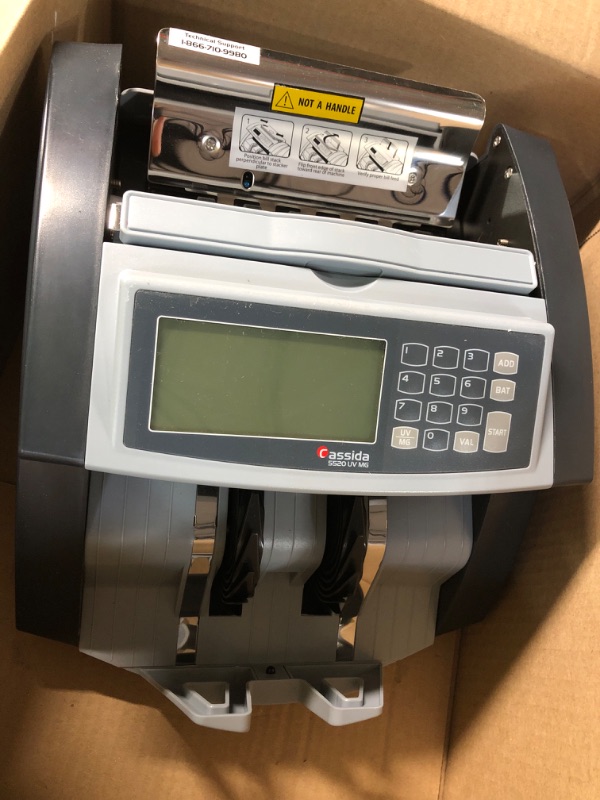 Photo 2 of Cassida 5520 UV - USA Money Counter with ValuCount, UV/IR Counterfeit Detection, Add and Batch Modes - Large LCD Display & Fast Counting Speed 1,300 Notes/Minute UV Counterfeit Detection Detection