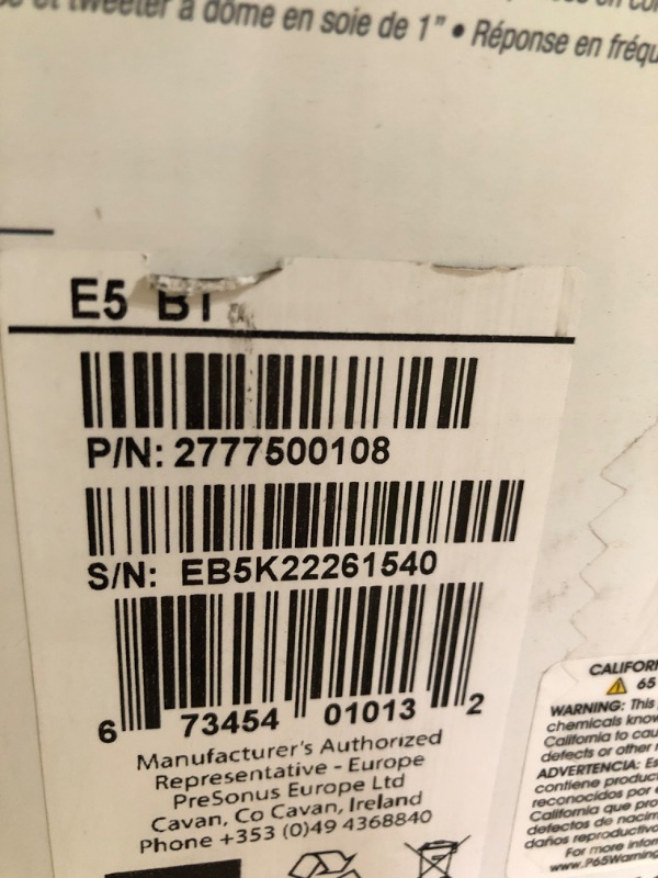 Photo 2 of PreSonus Eris E5 BT-5.25" Near Field Studio Monitors with Bluetooth, 100W Power, Subwoofer Output, Plus Balanced and Unbalanced Inputs E5 (Pair) Bluetooth