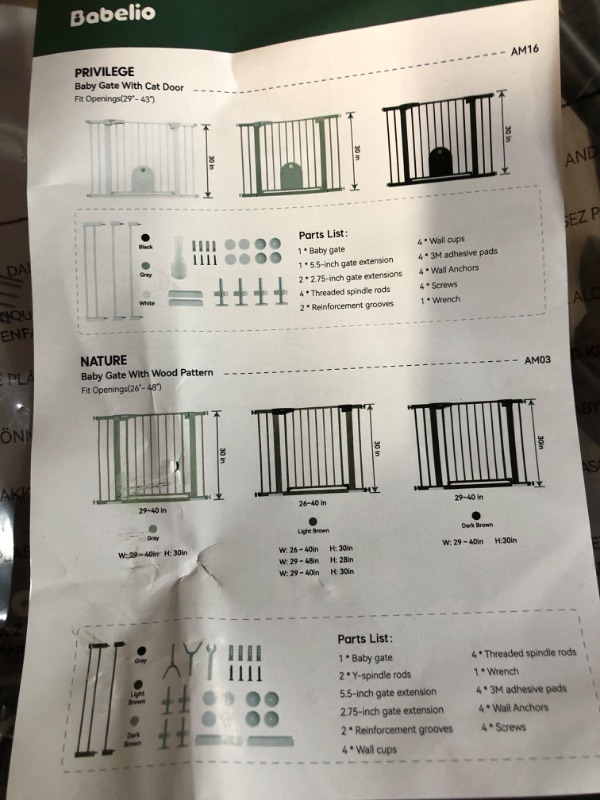 Photo 4 of Babelio Metal 26-40“ Baby Gate Pet Gate with Wall Protectors, Safety Gate for Child and Pets, Pressure Mounted Gate with Door for Stair and Doorway