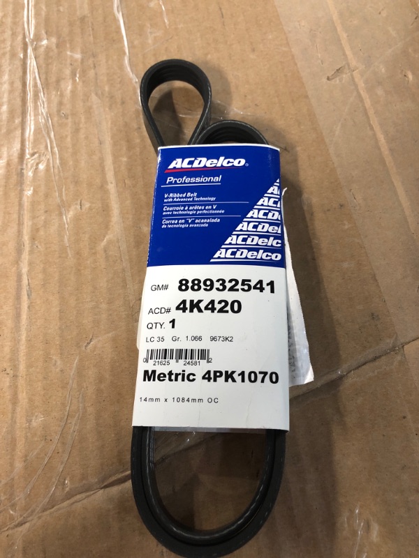 Photo 2 of ACDelco Gold 4K420 Standard V-Ribbed Serpentine Belt