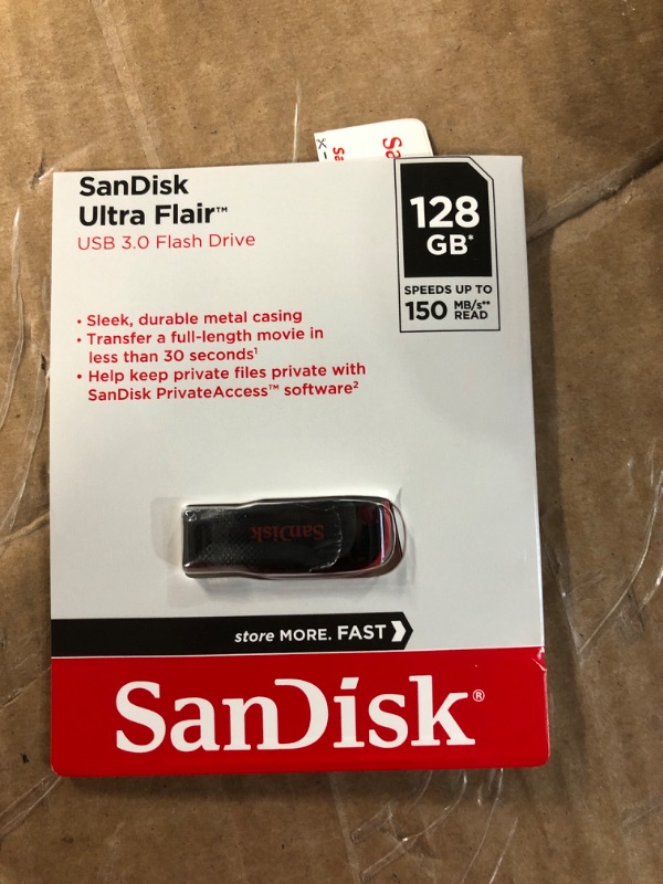 Photo 2 of SanDisk 128GB Ultra Flair USB 3.0 Flash Drive - SDCZ73-128G-G46