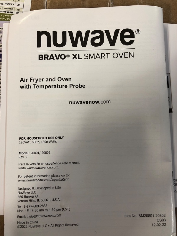 Photo 3 of **DAMAGED - SEE NOTES*** Nuwave Bravo XL Air Fryer Toaster Smart Oven, 12-in-1