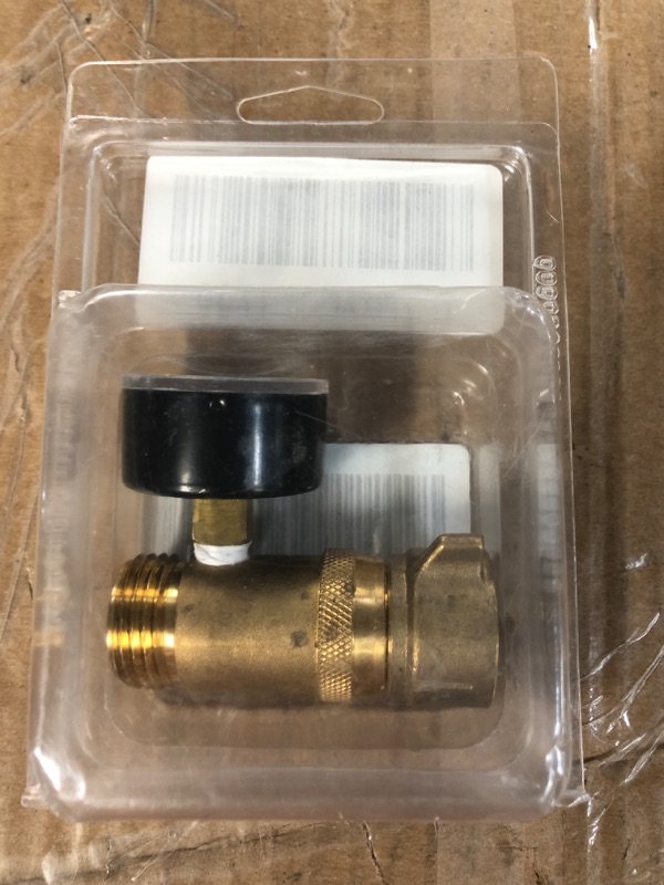 Photo 3 of Camco Brass Water Pressure Regulator with Gauge- Helps Protect RV Plumbing and Hoses from High-Pressure City Water - Easy Read Gauge (40064)