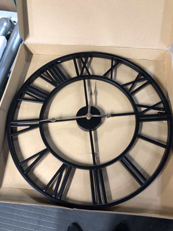 Photo 2 of *Minor damage* Large Wall Clock, Vintage Wall Clock for Living Room Decor, Modern Silent Wall Clock Battery Operated, 