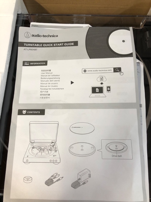 Photo 2 of **PARTS ONLY**
Audio-Technica AT-LP60XBT-BK Fully Automatic Bluetooth Belt-Drive Stereo Turntable, Black