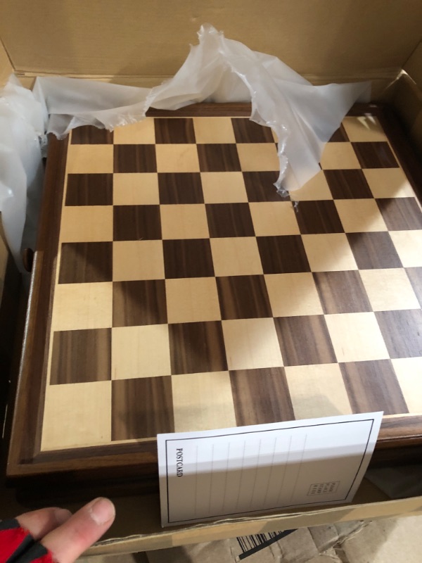 Photo 2 of *** SEE NOTE ***AMEROUS 15" x 15" Wooden Chess & Checkers Set with Built-in Storage Drawers 