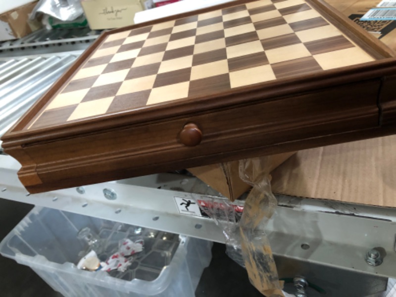 Photo 3 of *** SEE NOTE ***AMEROUS 15" x 15" Wooden Chess & Checkers Set with Built-in Storage Drawers 