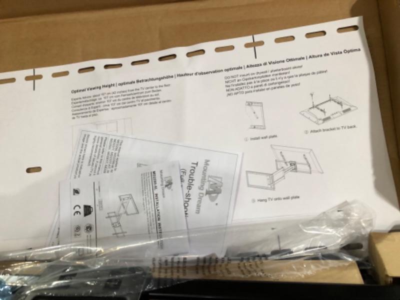 Photo 2 of Mounting Dream Long Arm TV Wall Mount for Most 42-90 Inch TV, 16”,18”, 24” Studs