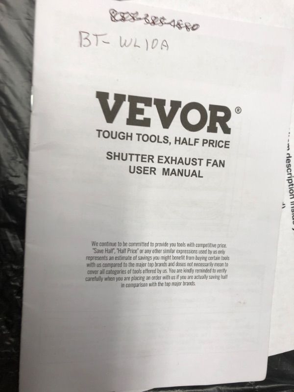 Photo 2 of **USED**MISSING TEMPERATURE SENSOR** SCREEN INCLUDED**
VEVOR Shutter Exhaust Fan, 10''