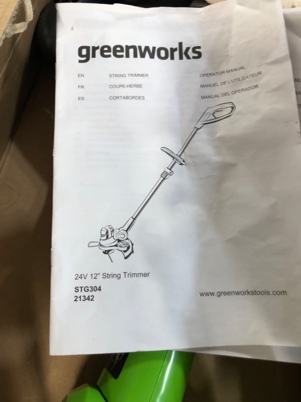 Photo 2 of ***** UNABLE TO TEST FUNCTION ****Greenworks 40V 13" Cordless String Trimmer / Edger, Tool Only 13" Trimmer (Tool Only)