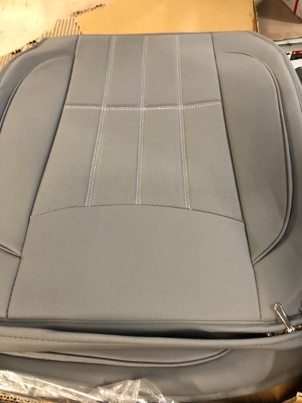 Photo 2 of **** USED BUT LOOKS NEW AOOG Leather Car Seat Covers, Leatherette Automotive Vehicle Cushion ,Front Pair FRONT PAIR GRAY