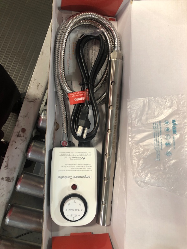 Photo 2 of 1300W Titanium Fully Submersible Portable Electric Immersion Water Heater, 100% Waterproof, Built-in Thermostat, Auto shutoff, Overheating Prevention, 