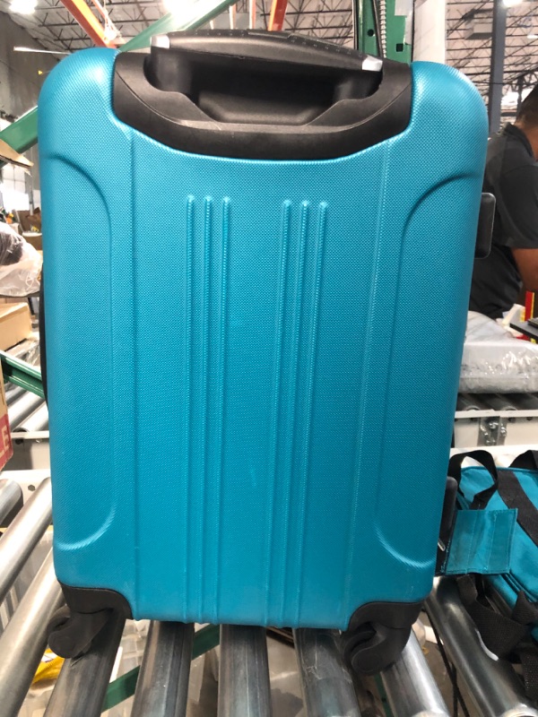 Photo 2 of ***DAMAGED - SEE NOTES/PHOTOS*** Travelers Club Chicago Hardside Expandable Spinner Luggage, Teal, 3 Piece Set