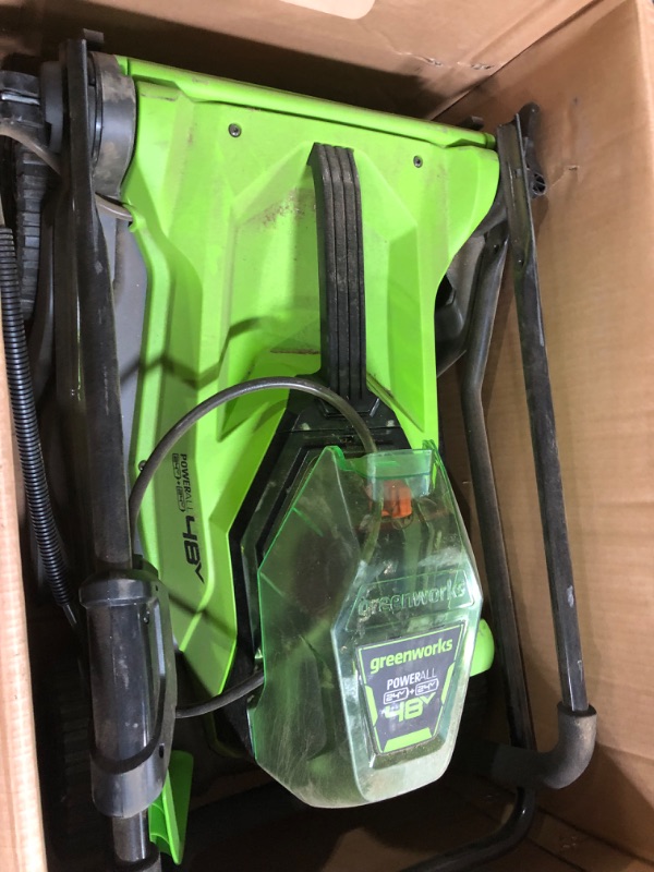 Photo 1 of **MAJOR USE PARTS ONLY** Greenworks 2 x 24V (48V) 14" Brushless Cordless Lawn Mower **MAJOR USE PARTS ONLY**