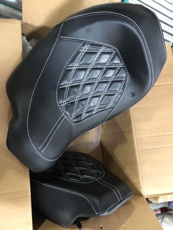 Photo 1 of Driver and Passenger Seat Low-Profile Seat Compatible with Harley Touring Road King White Stitching Style B