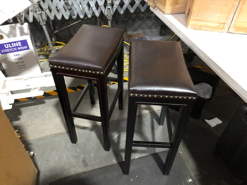 Photo 2 of ***MINOR SCUFFS AND SCRAPES***
Christopher Knight Home Avondale Backless Bar Stools, 2-Pcs Set, Brown 34" Tall