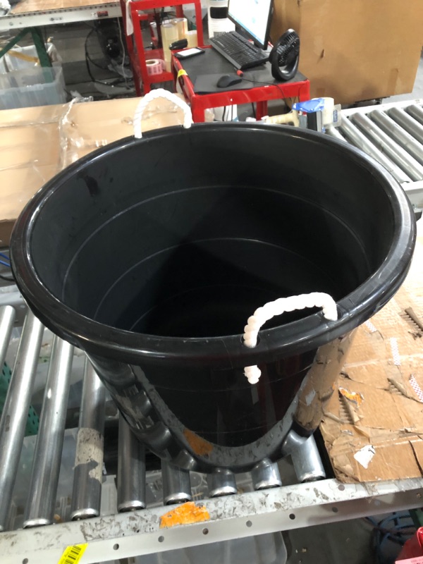 Photo 2 of 17-Gallon, Durable Plastic, Easy to Carry Rope-Handled Tub, Black