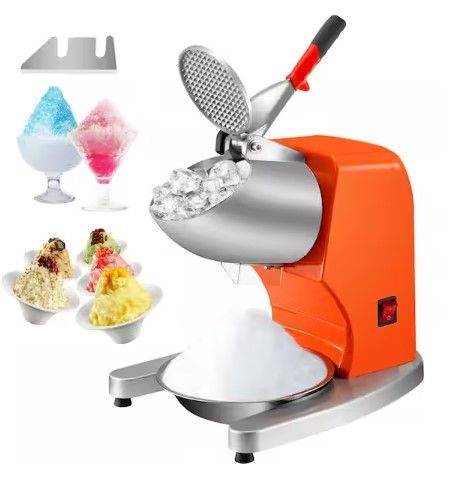 Photo 1 of **FOR PARTS OR REPAIR**
150 oz. Capacity Electric Ice Shaver Crusher 1450 RPM Snow Cone Machine 210 LB/H Orange Shaved Ice Machine, 300 W
