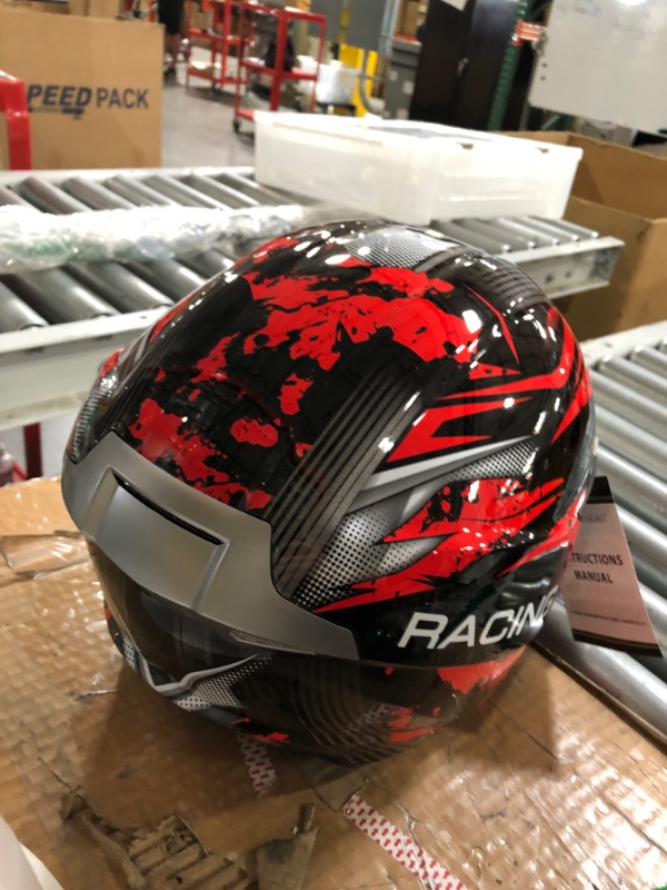 Photo 3 of (SEE NOTES) TTMiku Youth Kids Motocross Helmet, Lightweight ATV Dirt Bike BMX 4-Wheeler RED