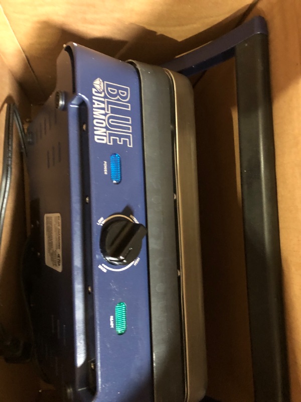 Photo 4 of (SEE NOTES) Blue Diamond Ceramic Nonstick, Electric Contact Sizzle Griddle, Blue & Cookware Diamond Infused