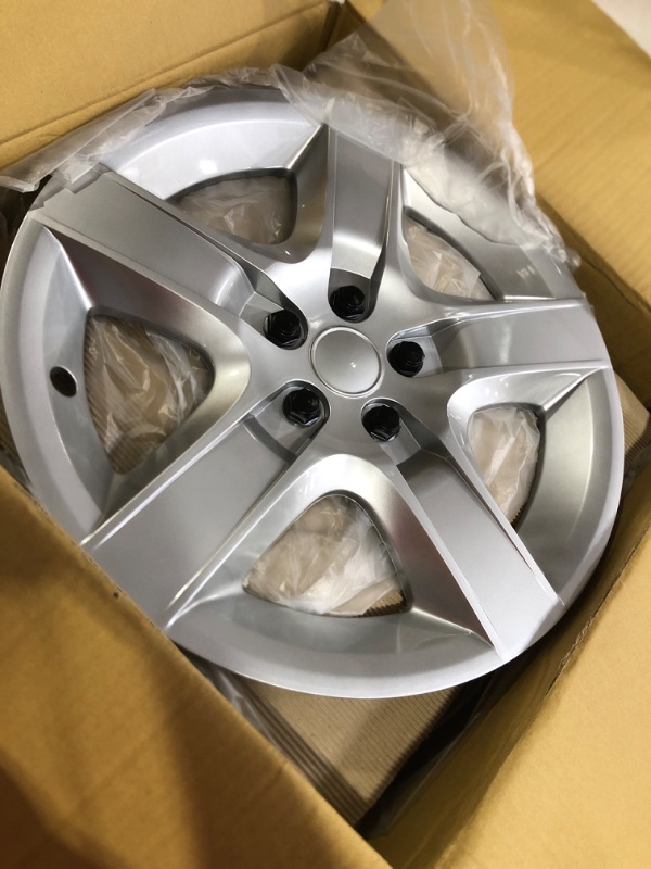 Photo 2 of 17 inch Hubcaps Best for 2008-2011 Chevrolet Malibu - (Set of 4) Wheel Covers 17in Hub Caps Rim Cover - Car Accessories for 17 inch Wheels - Snap On Hubcap, Auto Tire Replacement Exterior Cap