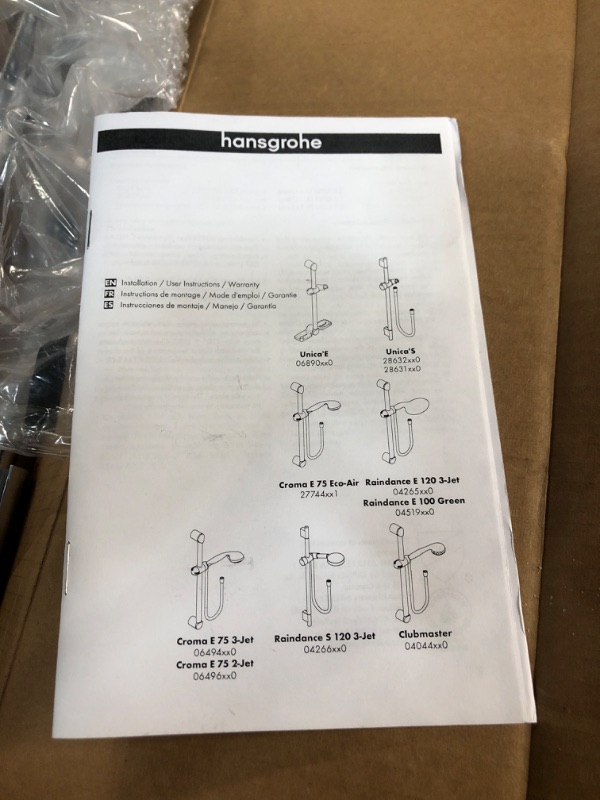 Photo 3 of *SEE NOTES* hansgrohe Wallbar S, 36" Minimalist 4-inch Modern Spray Easy Height Adjust Wallbar in Chrome, 28631000