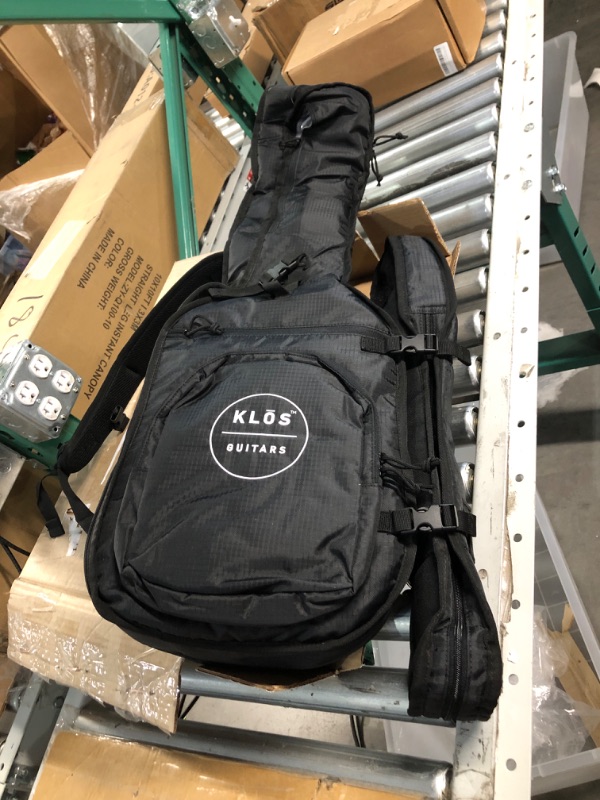 Photo 2 of KLOS Travel Guitar, Durable Carbon Fiber Acoustic Guitar - Black with Gig Bag, Strap, Capo and more