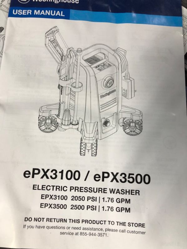 Photo 2 of **UNABLE TO TEST** ePX 2050 PSI 1.76 GPM Electric Pressure Washer with Anti-Tipping Technology