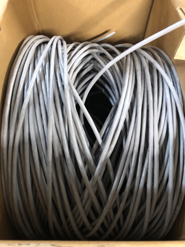 Photo 3 of STOCK IMAGE IS A REFERENCE**
CAT5e Plenum (CMP) Cable, 1000FT | 24AWG 4Pair, GREY 