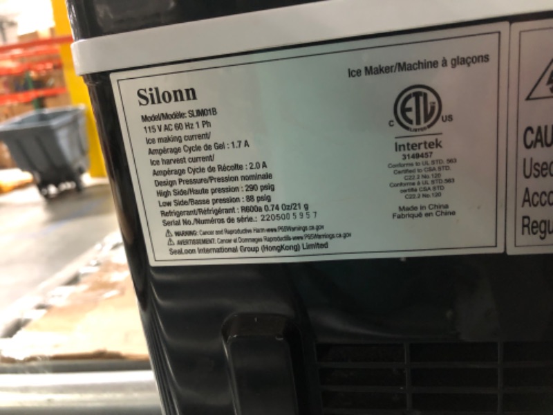 Photo 8 of *PREV USED*Silonn Countertop Ice Maker, Black Ice Maker