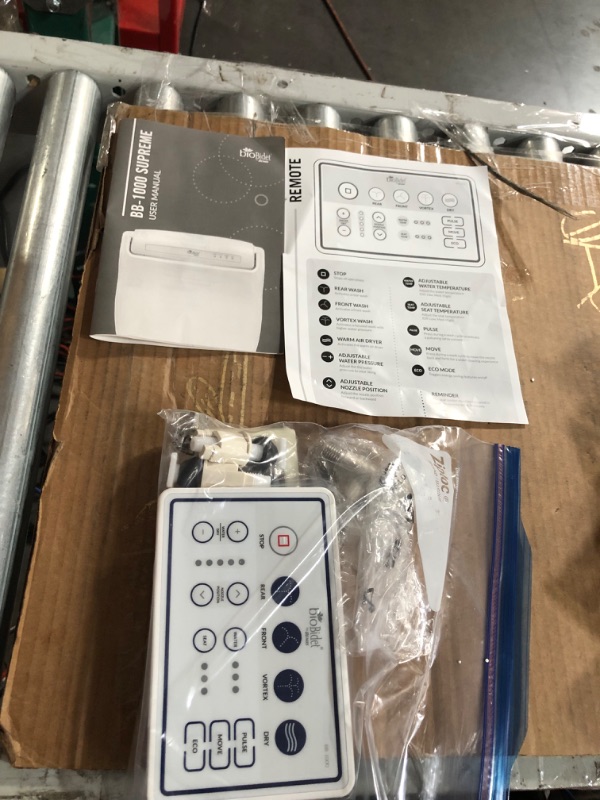Photo 6 of **REMOTE DOESN'T WORK**
Bio Bidet by Bemis BB-1000W Supreme Warm Water Bidet Toilet Seat, Elongated, White BB-1000 Wireless Remote Elongated