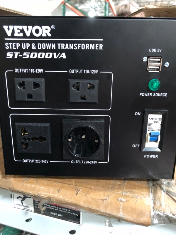 Photo 2 of VEVOR Voltage Converter Transformer, 3000W 240V to 110V 110V to 240V, Heavy Duty Step Up Step Down US to UK Power Converter, 2 US&1 UK&1 Universal Outlet with Circuit Break Protection, CE Certified